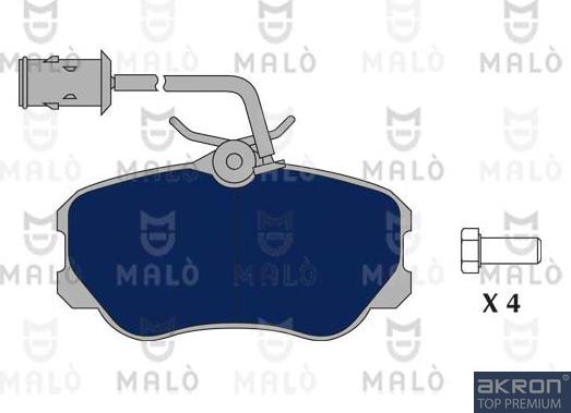 AKRON-MALÒ 1050409 - Гальмівні колодки, дискові гальма autozip.com.ua