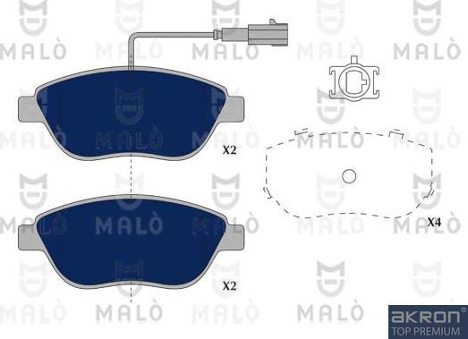 AKRON-MALÒ 1050400 - Гальмівні колодки, дискові гальма autozip.com.ua
