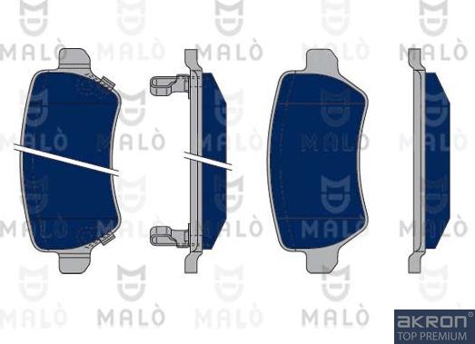 AKRON-MALÒ 1050050 - Гальмівні колодки, дискові гальма autozip.com.ua