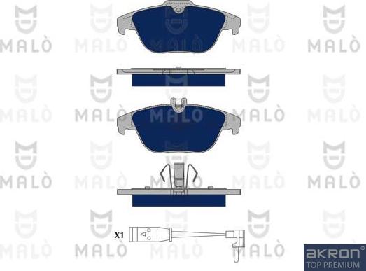 AKRON-MALÒ 1050191 - Гальмівні колодки, дискові гальма autozip.com.ua