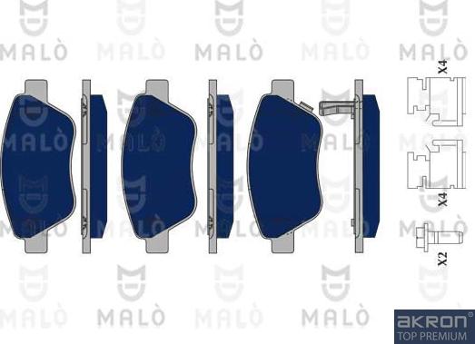AKRON-MALÒ 1050228 - Гальмівні колодки, дискові гальма autozip.com.ua