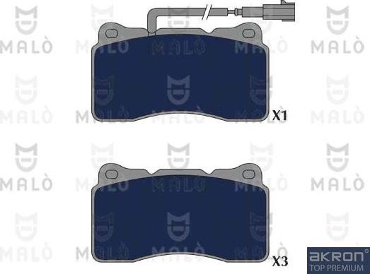 AKRON-MALÒ 1051263 - Гальмівні колодки, дискові гальма autozip.com.ua