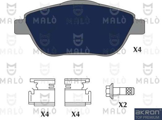 AKRON-MALÒ 1051207 - Гальмівні колодки, дискові гальма autozip.com.ua