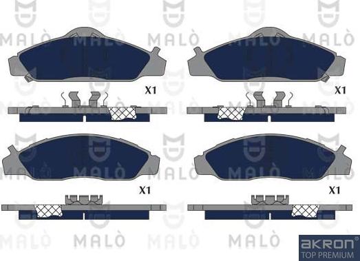 AKRON-MALÒ 1051216 - Гальмівні колодки, дискові гальма autozip.com.ua