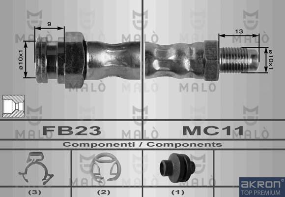 AKRON-MALÒ 8415 - Гальмівний шланг autozip.com.ua