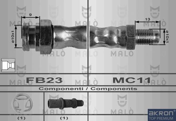 AKRON-MALÒ 8413 - Гальмівний шланг autozip.com.ua