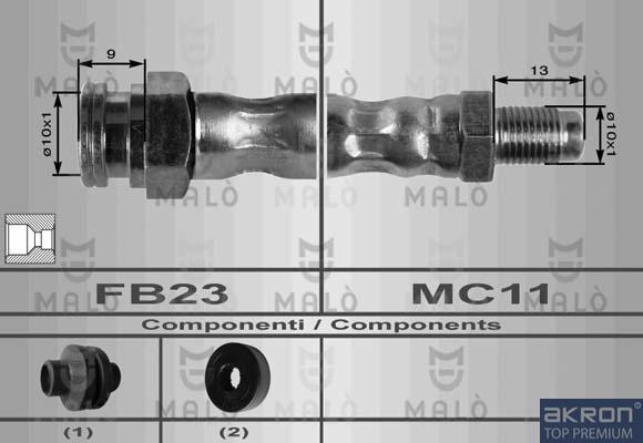 AKRON-MALÒ 8562 - Гальмівний шланг autozip.com.ua