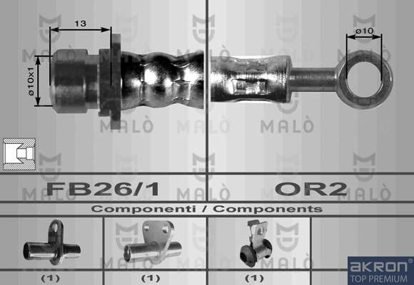 AKRON-MALÒ 80019 - Гальмівний шланг autozip.com.ua