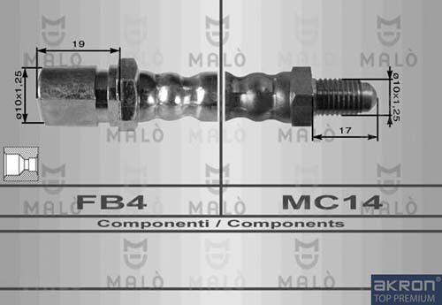 AKRON-MALÒ 8019 - Гальмівний шланг autozip.com.ua
