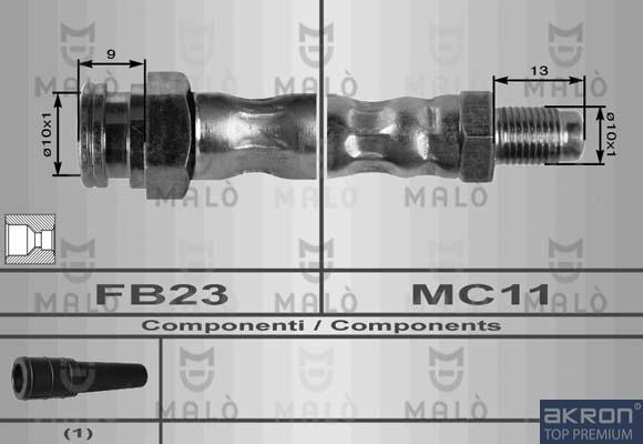 AKRON-MALÒ 8390 - Гальмівний шланг autozip.com.ua