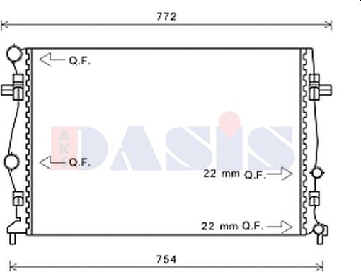 AKS Dasis 480092N - Радіатор, охолодження двигуна autozip.com.ua