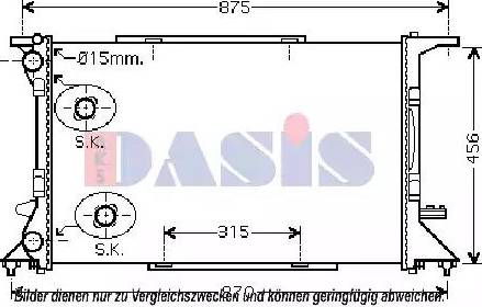 AKS Dasis 480073N - Радіатор, охолодження двигуна autozip.com.ua