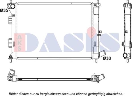 AKS Dasis 560088N - Радіатор, охолодження двигуна autozip.com.ua