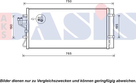 AKS Dasis 562047N - Конденсатор, кондиціонер autozip.com.ua