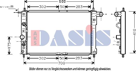 AKS Dasis 510006N - Радіатор, охолодження двигуна autozip.com.ua