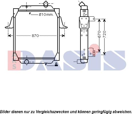 AKS Dasis 680287N - Радіатор, охолодження двигуна autozip.com.ua