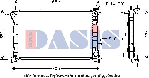 AKS Dasis 090087N - Радіатор, охолодження двигуна autozip.com.ua