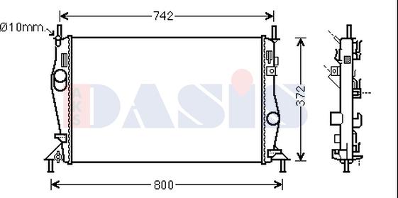 AKS Dasis 090121N - Радіатор, охолодження двигуна autozip.com.ua