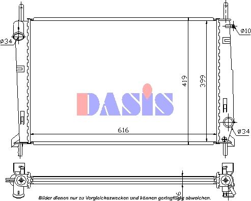 AKS Dasis 091580N - Радіатор, охолодження двигуна autozip.com.ua