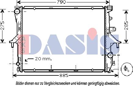 AKS Dasis 044001N - Радіатор, охолодження двигуна autozip.com.ua