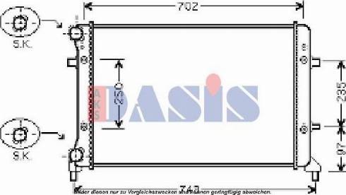 AKS Dasis 040028N - Радіатор, охолодження двигуна autozip.com.ua