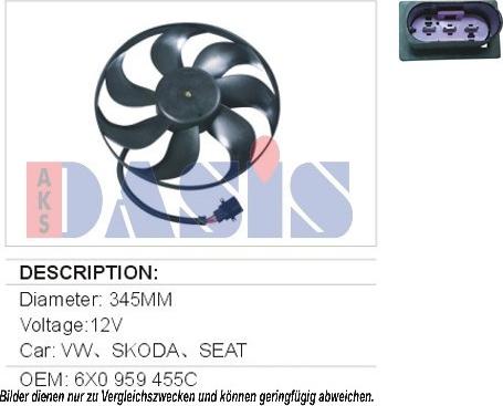 AKS Dasis 048025N - Вентилятор, охолодження двигуна autozip.com.ua
