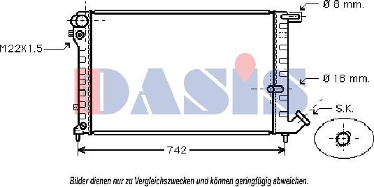 AKS Dasis 060950N - Радіатор, охолодження двигуна autozip.com.ua