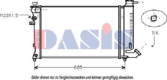 AKS Dasis 060013N - Радіатор, охолодження двигуна autozip.com.ua