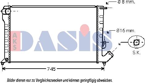 AKS Dasis 060031N - Радіатор, охолодження двигуна autozip.com.ua