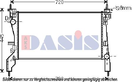 AKS Dasis 060025N - Радіатор, охолодження двигуна autozip.com.ua