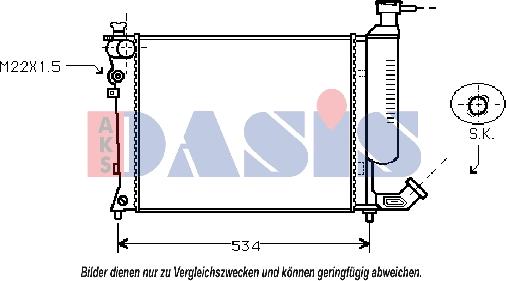 AKS Dasis 060250N - Радіатор, охолодження двигуна autozip.com.ua