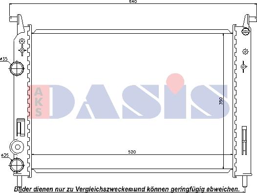 AKS Dasis 080084N - Радіатор, охолодження двигуна autozip.com.ua