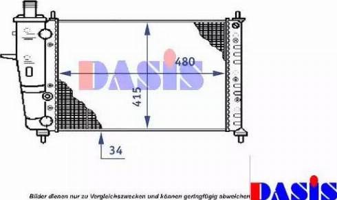 AKS Dasis 080083N - Радіатор, охолодження двигуна autozip.com.ua