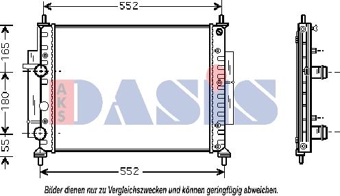 AKS Dasis 080027N - Радіатор, охолодження двигуна autozip.com.ua