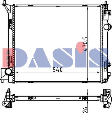 AKS Dasis 070187N - Радіатор, охолодження двигуна autozip.com.ua