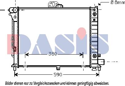 AKS Dasis 190005N - Радіатор, охолодження двигуна autozip.com.ua