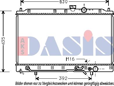 AKS Dasis 140054N - Радіатор, охолодження двигуна autozip.com.ua