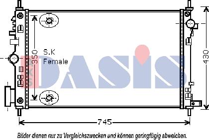 AKS Dasis 150095N - Радіатор, охолодження двигуна autozip.com.ua