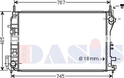 AKS Dasis 150128N - Радіатор, охолодження двигуна autozip.com.ua