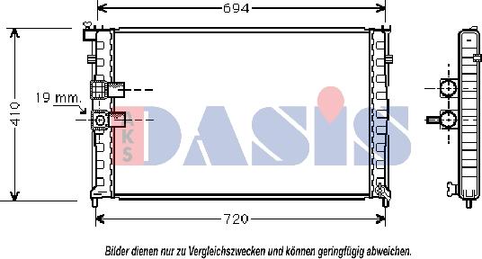 AKS Dasis 160490N - Радіатор, охолодження двигуна autozip.com.ua