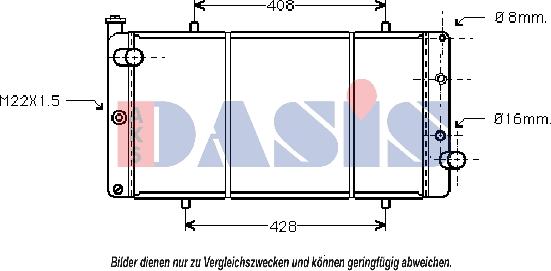 AKS Dasis 160066N - Радіатор, охолодження двигуна autozip.com.ua