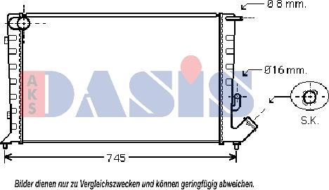 AKS Dasis 160035N - Радіатор, охолодження двигуна autozip.com.ua