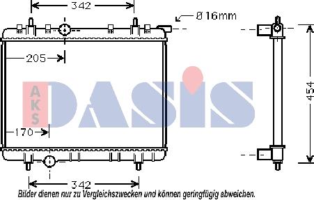 AKS Dasis 160104N - Радіатор, охолодження двигуна autozip.com.ua