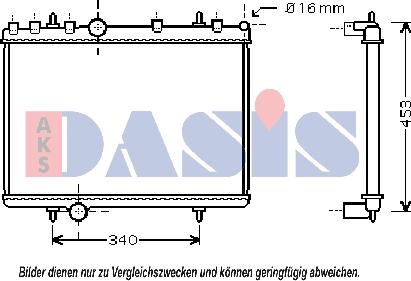 AKS Dasis 160105N - Радіатор, охолодження двигуна autozip.com.ua