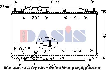 AKS Dasis 100068N - Радіатор, охолодження двигуна autozip.com.ua