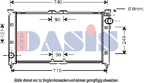 AKS Dasis 110015N - Радіатор, охолодження двигуна autozip.com.ua