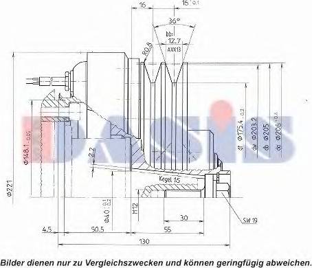 AKS Dasis 851145N - Електромагнітне зчеплення, компресор autozip.com.ua