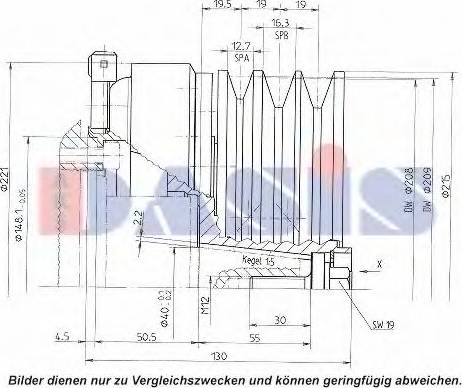 AKS Dasis 851155N - Електромагнітне зчеплення, компресор autozip.com.ua