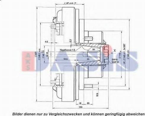 AKS Dasis 851167N - Електромагнітне зчеплення, компресор autozip.com.ua