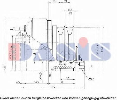 AKS Dasis 851131N - Електромагнітне зчеплення, компресор autozip.com.ua